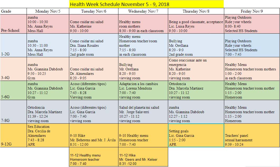 schedule health1
